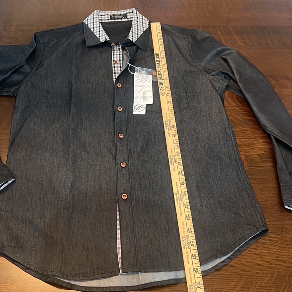 COOFANDY Men's Casual Dress Shirt Button Down — Long-Sleeve Denim. Small. NWT. - Picture 11 of 13